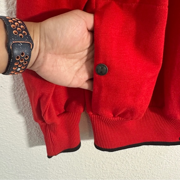 Vintage Halston III Red Knit Bomber Jacket Cardigan - Men's Medium - 80s Retro - Picture 5 of 8